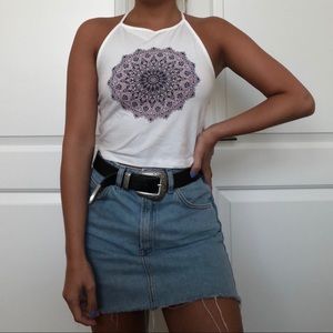 Mandala print halter top